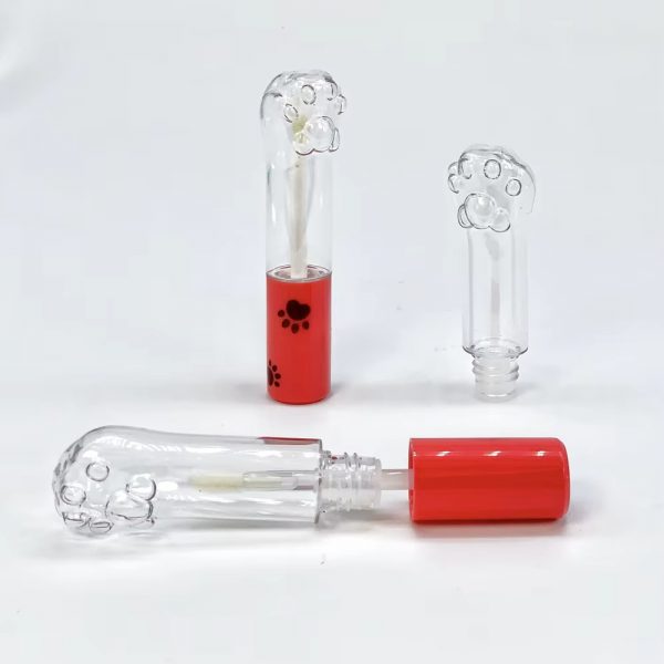 039# 9ml-10ml Plastic Lip gloss tube with brush -Cute cat-paw animal bottle - 图片 3