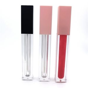 027B# 5g-Plastic Square lip gloss tube-Arc-shaped bottom