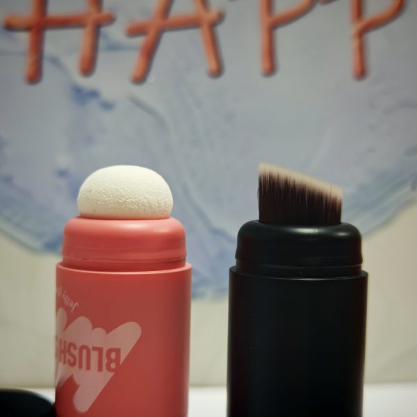 135#- Plastic double-headed Blush stick - Highlighter Contouring stick with powder puff - Brush - 图片 3
