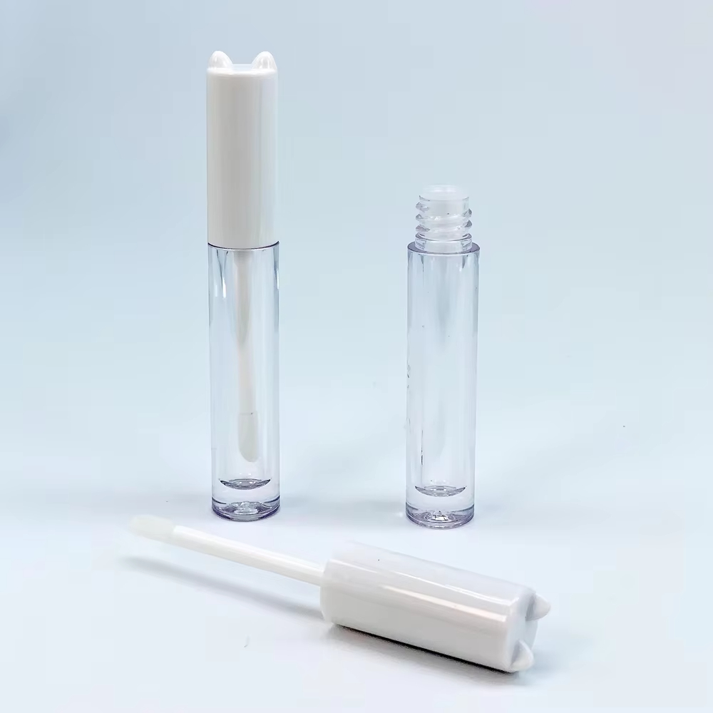 068B# 2ml-3ml-Plastic lip gloss tube-Cute pet ear-shaped screw cap