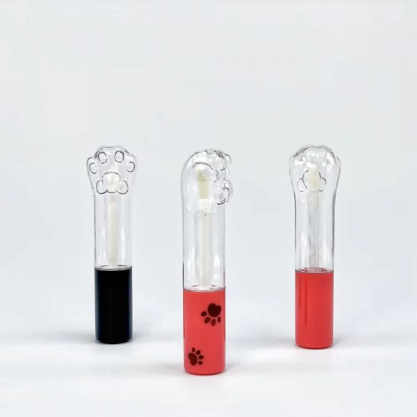 039# 9ml-10ml Plastic Lip gloss tube with brush -Cute cat-paw animal bottle - 图片 6