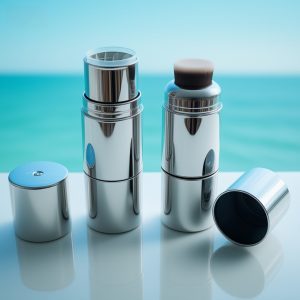 135A#- Plastic double-headed Blush stick - Highlighter Contouring stick with powder puff - Brush