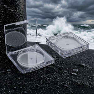 7027#-Plastic Transparent box-Customized logo Powder Case -Compact powder box - Blush palette-eye shadow - highlights