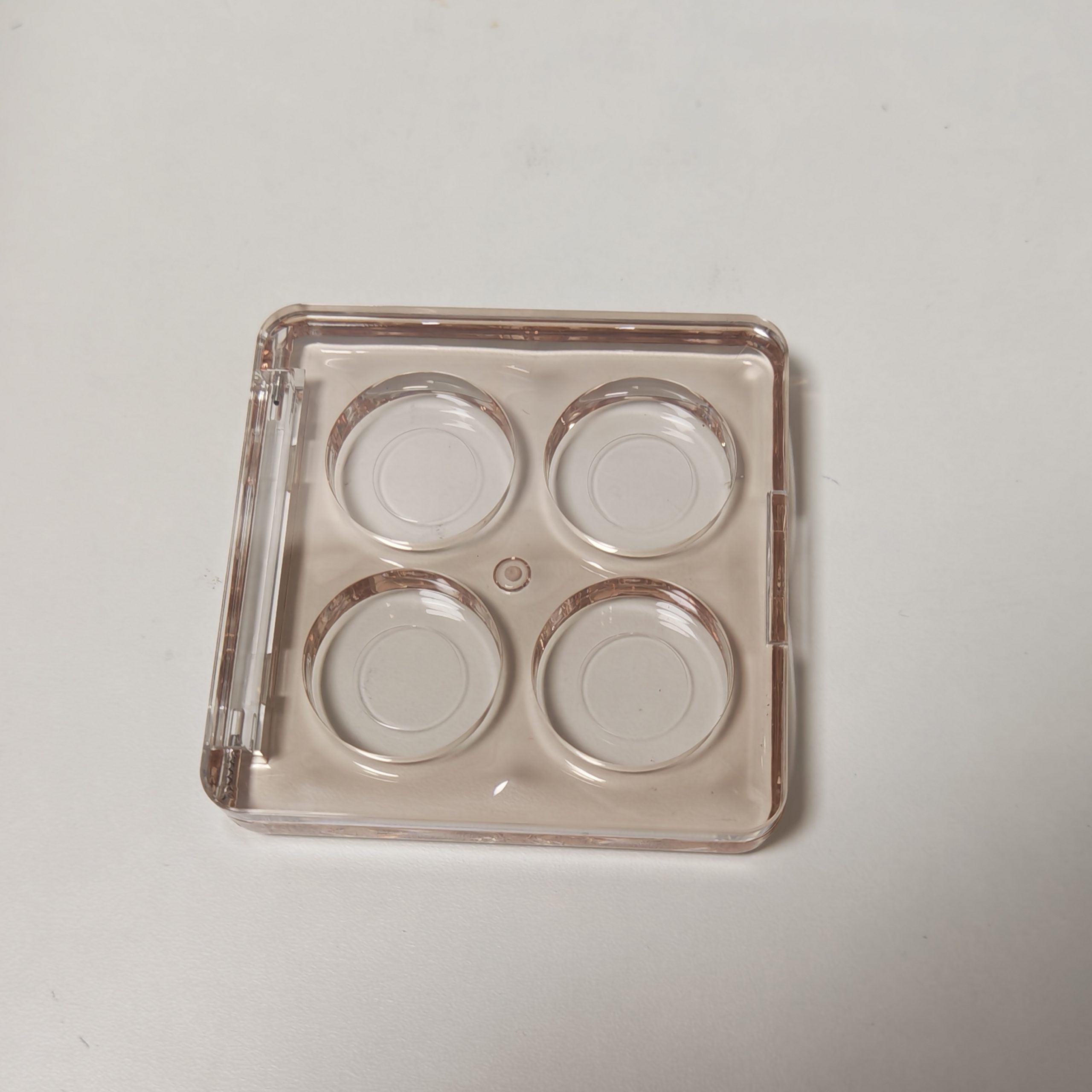 160B#-Plastic Customized logo Powder Case -Compact powder box - Blush palette-eye shadow -Four circular holes - 图片 4