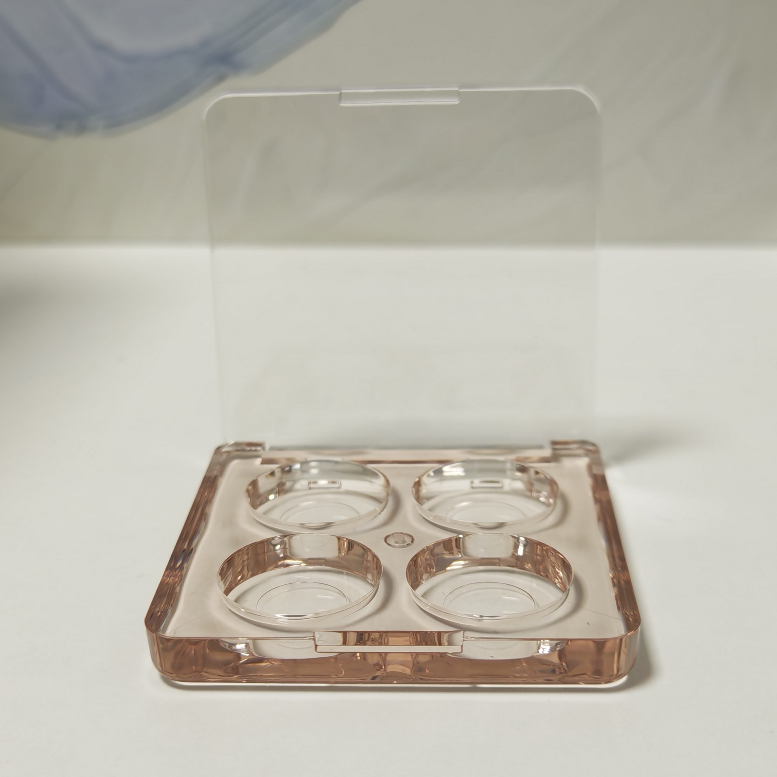 160B#-Plastic Customized logo Powder Case -Compact powder box - Blush palette-eye shadow -Four circular holes - 图片 7