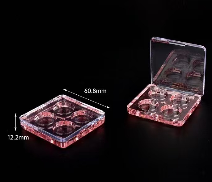 160B#-Plastic Customized logo Powder Case -Compact powder box - Blush palette-eye shadow -Four circular holes - 图片 9
